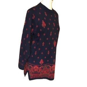 Vintage 90s Liz Claiborne paisley wool sweater